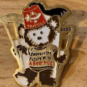 Tripoli Shriners Temple Lapel Pin - Embrace the Future with a Bear Hug 2000